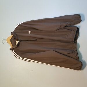 ADIDAS QUARTER ZIP OLIVE GREEN WINDBREAKER JACKET SIZE 2XL